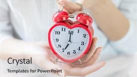  Presentation with countdown time bomb alarm - Presentation featuring clockface - closeup shot of a woman background and a lemonade colored foreground