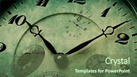  Presentation with clock - Audience pleasing slides consisting of clockface - detailed texture of clock watch backdrop and a tawny brown colored foreground