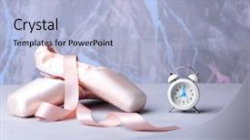  Presentation with alarm - Colorful presentation theme enhanced with clockface - pointe shoes and alarm clock backdrop and a light blue colored foreground