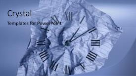  Presentation with crumpled paper various balls - Amazing theme having clockface drawn on a crumpled backdrop and a light blue colored foreground
