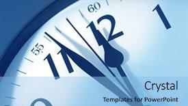  Presentation with water drops in blue tone - Presentation theme enhanced with clockface showing just before midnight background and a light blue colored foreground