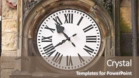  Presentation with timeline - Colorful slides enhanced with clockface timeline - old rusty clock face detail backdrop and a violet colored foreground