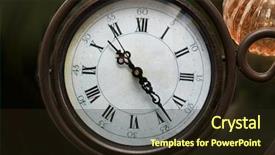  Presentation with old clock time antique - Colorful PPT layouts enhanced with clockface timeline - old stained clock backdrop and a wine colored foreground