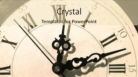  Presentation with timeline - PPT layouts featuring clockface timeline - vintage analogue clock detail sepia background and a lemonade colored foreground