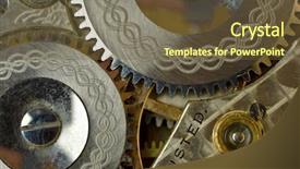  Presentation with watch gears - Slides with clockmanufacturing - watch gears macro shot background and a tawny brown colored foreground