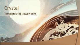  Presentation with time - Beautiful theme featuring clockmanufacturing - when time is passing mixed backdrop and a  colored foreground