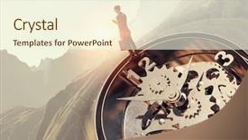  Presentation with time - Audience pleasing PPT theme consisting of clockmanufacturing - when time is passing mixed backdrop and a  colored foreground