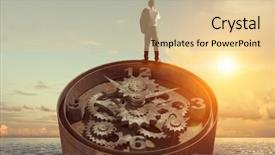  Presentation with time - Colorful theme enhanced with clockmanufacturing - when time is passing mixed backdrop and a  colored foreground