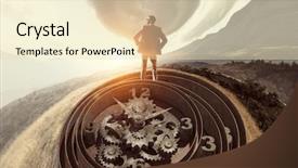  Presentation with time - Slides featuring clockmanufacturing - when time is passing mixed background and a  colored foreground