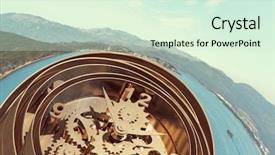  Presentation with modern medicine cardiology concept mixed - Presentation theme with clockmanufacturing - when time is passing mixed background and a soft green colored foreground