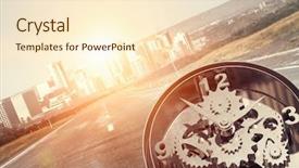  Presentation with time - Slide set featuring clockmanufacturing - when time is passing mixed background and a  colored foreground