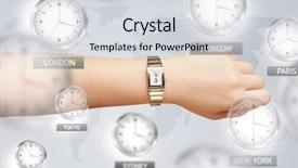  Presentation with zone - Audience pleasing theme consisting of clocks and time zones backdrop and a light gray colored foreground