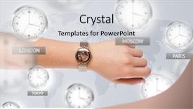  Presentation with zone - Beautiful presentation theme featuring clocks and time zones backdrop and a light gray colored foreground
