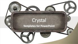  Presentation with stylized - Amazing PPT layouts having clockwork - stylized metal mechanical collage background backdrop and a gray colored foreground