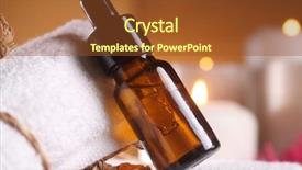 Presentation with bottle - Slides with aromatheraphy - clocse of the bottle background and a tawny brown colored foreground