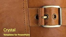  Presentation with in belt - Slide deck enhanced with cloesup of a leather handbag background and a tawny brown colored foreground