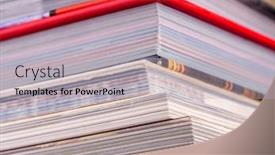  Presentation with pile - Theme enhanced with cloeup-of-pile-of-books background and a light gray colored foreground