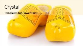  Presentation with white and yellow - Amazing PPT theme having clog - pair of traditional netherlands yellow backdrop and a yellow colored foreground