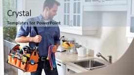  Presentation with clogged - Audience pleasing presentation consisting of clogged faucet - plumber backdrop and a  colored foreground