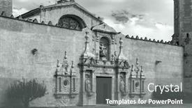  Presentation with santa - Slide set enhanced with cloister-de-santa-maria-de background and a gray colored foreground