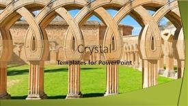  Presentation with monastery - Slide deck having cloister-of-monastery-of-san background and a yellow colored foreground