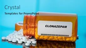  Presentation with spilling - PPT layouts with clonazepam-white-medical-pills background and a arctic colored foreground