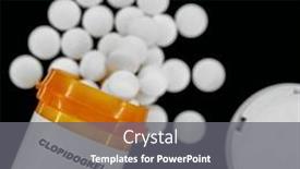  Presentation with spilling - Presentation theme with clopidogrel-rx-medical-pills background and a gray colored foreground