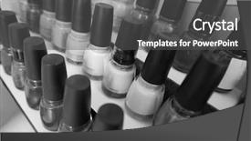  Presentation with nail salon - PPT theme enhanced with clors - set of different bottles background and a dark gray colored foreground
