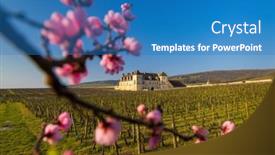  Presentation with castle - Slide set featuring clos-de-vougeot-castle-cote background and a teal colored foreground