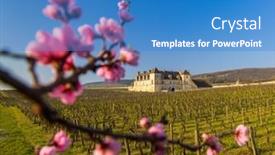  Presentation with castle - Slide set enhanced with clos-de-vougeot-castle-cote background and a teal colored foreground