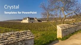  Presentation with castle - Slide deck consisting of clos-de-vougeot-castle-cote and a teal colored foreground