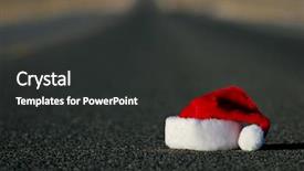  Presentation with red christmas holiday illustration - Beautiful PPT theme featuring road close - end of christmas holidays backdrop and a dark gray colored foreground