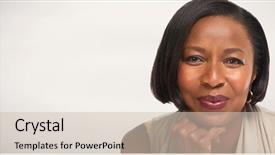  Presentation with african american collaboration - Beautiful PPT layouts featuring close friend - african-american woman face backdrop and a soft green colored foreground