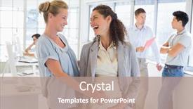  Presentation with pregnant kartun - Presentation design with close friend - casual businesswoman touching her pregnant background and a coral colored foreground