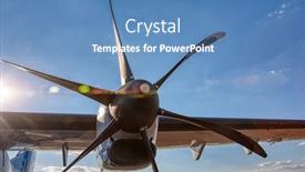  Presentation with propeller - Colorful presentation design enhanced with close-macro-of-propeller backdrop and a teal colored foreground