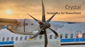  Presentation with propeller - Beautiful slide deck featuring close-macro-of-propeller backdrop and a coral colored foreground