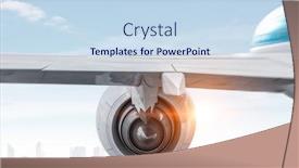  Presentation with turbine - Beautiful presentation featuring close-of-airplane-turbine-mixed backdrop and a sky blue colored foreground