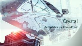 Presentation with elegant - PPT layouts consisting of close of elegant car mixed background and a light blue colored foreground