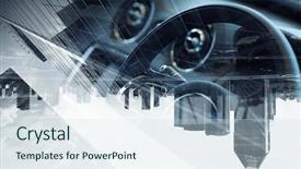  Presentation with elegant - Theme featuring close of elegant car mixed background and a sky blue colored foreground