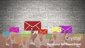  Presentation with colorful hands - Amazing presentation having close-of-many-human-hands backdrop and a coral colored foreground