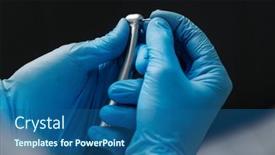  Presentation with dentist - PPT layouts consisting of close-photo-of-a-hands background and a ocean colored foreground