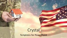  Presentation with house fly insect close up - Presentation theme featuring close to the american flag background and a lemonade colored foreground