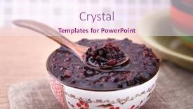  Presentation with dining table - Presentation theme having close-up-a-bowl background and a sky blue colored foreground