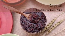  Presentation with dining table - Theme with close-up-a-bowl background and a coral colored foreground