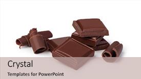  Presentation with white chocolate - Colorful theme enhanced with close up a chocolate bar backdrop and a coral colored foreground