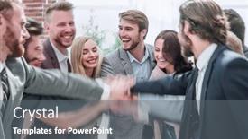  Presentation with unity - Presentation featuring corporate employees showing their unity background and a gray colored foreground