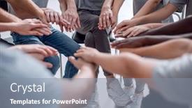  Presentation with diverse people - Colorful presentation design enhanced with close-up-a-group backdrop and a gray colored foreground