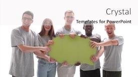  Presentation with diverse people - Amazing PPT layouts having close-up-a-group backdrop and a white colored foreground