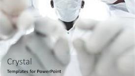  Presentation with research - PPT theme featuring close-up-a-group background and a light gray colored foreground