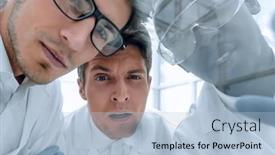  Presentation with group - PPT theme having close-up-a-group background and a light blue colored foreground